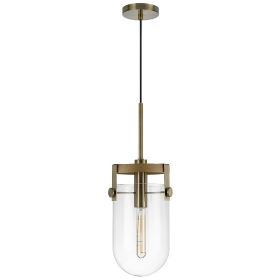 Cal Lighting Stovall 60W Metal/Glass/Birch Wood Pendant Light