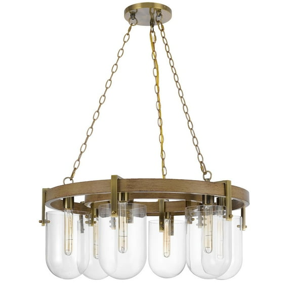 Cal Lighting Stovall 60W X 6 Metal/Glass Chandelier