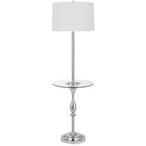 Cal Lighting Sturgis 1-Light Metal Floor Lamp with Tray Table in Chrome