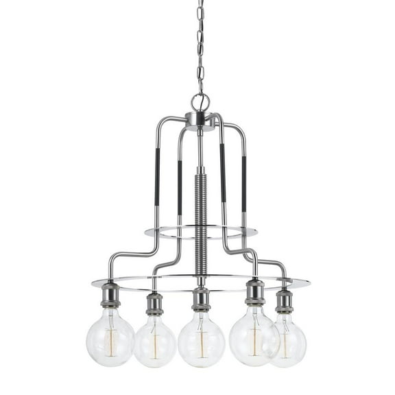 Cal Lighting Transformer 5-Light Metal Chandelier in Brushed Steel Silver
