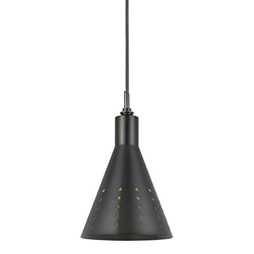 Sleek Black Steel Globe Pendant Light with Incandescent and LED Compatibility