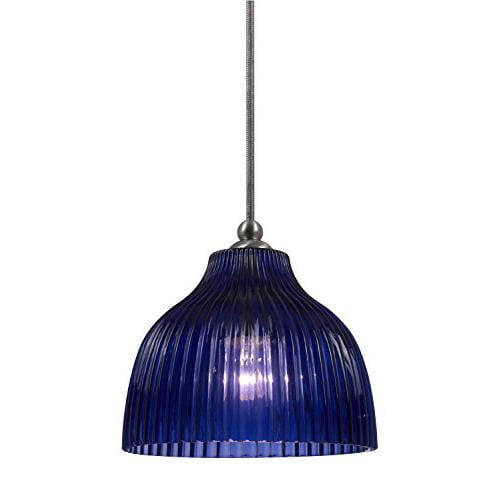 Cal Lighting 5" 35W Durable Metal Pendant with Low Voltage in Blue/Silver