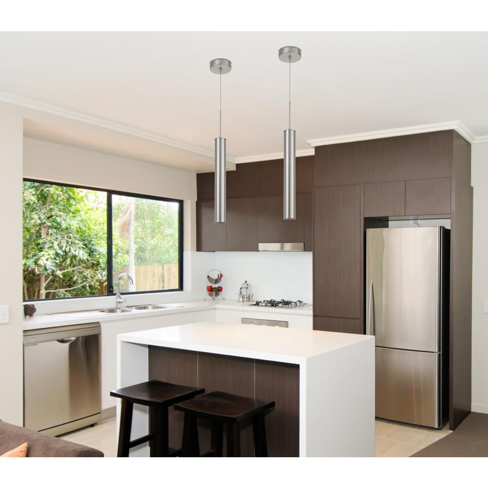 Melini Brushed Steel 24" LED Mini Pendant Light