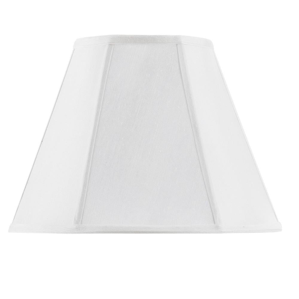 White Faux Silk Empire Lamp Shade with Brass Fitting
