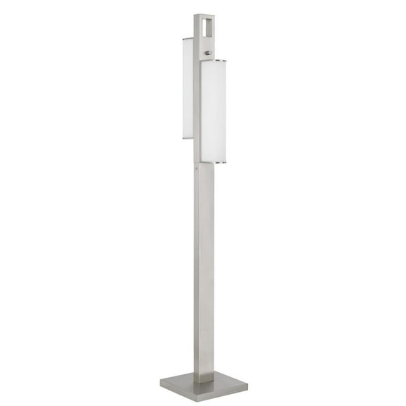 Cal Lighting Zamora Metal Floor Lamp with Dimmer Switch in Brushed Steel Silver