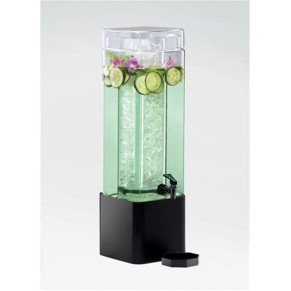 Cal Mil 1112-3A-13 3 Gallon Square Acrylic Dispenser - Black Base