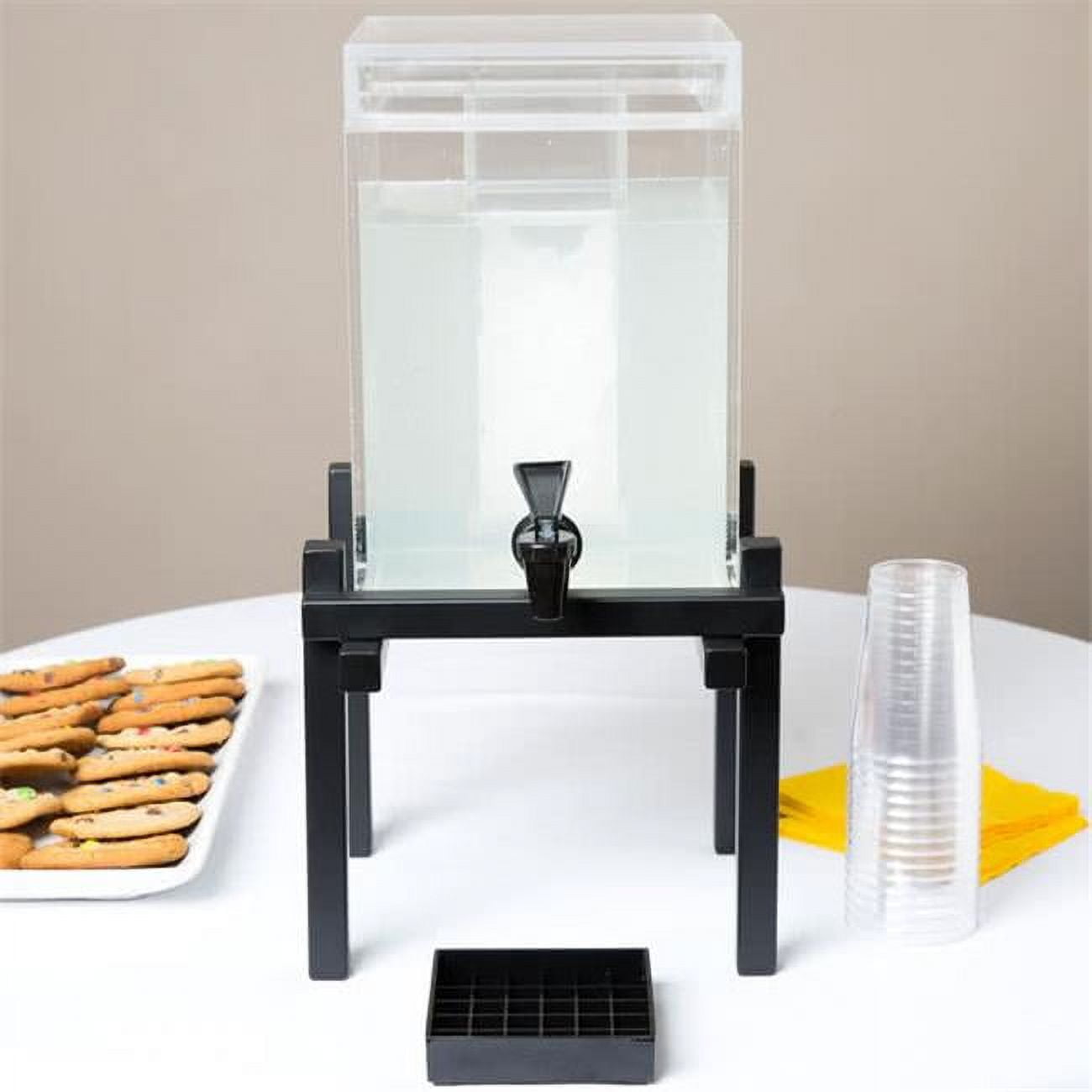 Cal-Mil 1 1/2 gal Acrylic and Black Metal Ice Chamber Beverage
