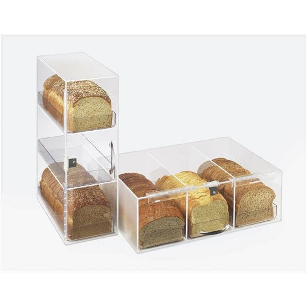 Clear Acrylic 3-Tier Bread Case with Chrome Handle