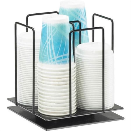 Cal Mil 1212-4 Cup & Lid Disp-Rotate - Large - Black