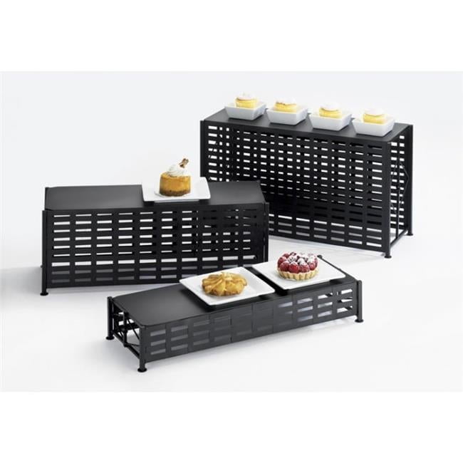 Black Tiered Rectangular Iron Food Display Risers