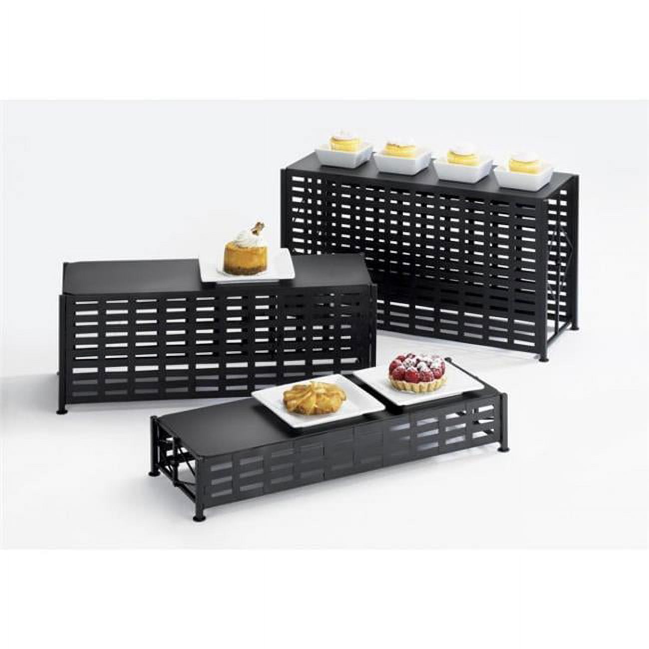 Black Tiered Rectangular Iron Food Display Risers
