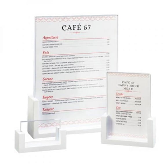 Cal Mil 1510-32-15 U-Style Menu & Card Holder with White Frame - 3.5 x 1 x 2 in.
