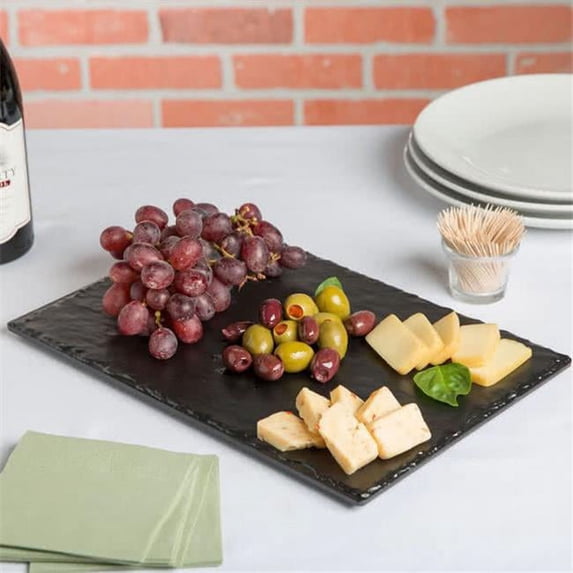 Cal Mil 1522-1014-65M Melamine Faux Slate Tray - Black