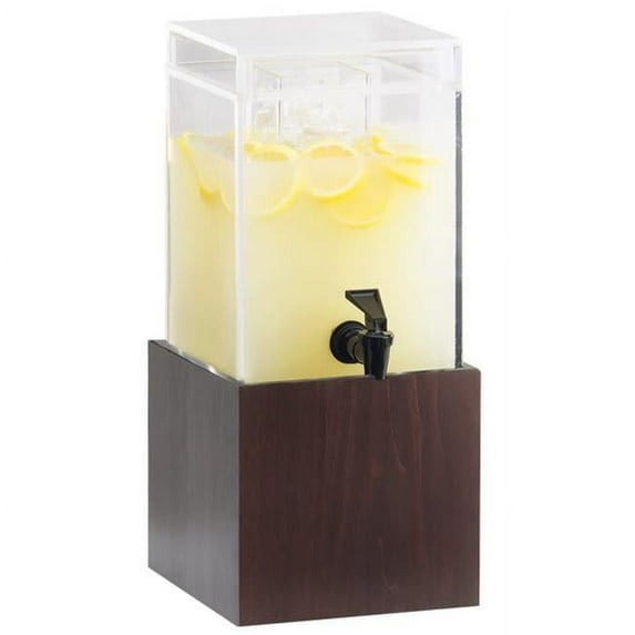 Cal Mil 1527-1-52 1.5 gal Westport Beverage Dispenser, Square - Dark Wood - 8.125 x 9.75 x 17.75 in.