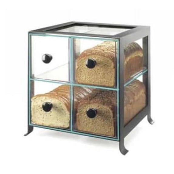 Cal Mil 1586-13 Soho Four Drawer Black Steel Bread Case - 14 x 13 x 14.125 in.