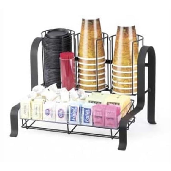 Cal Mil 1594-13 Black Soho Condiment Organizer - 15.75 x 11.75 x 12 in.