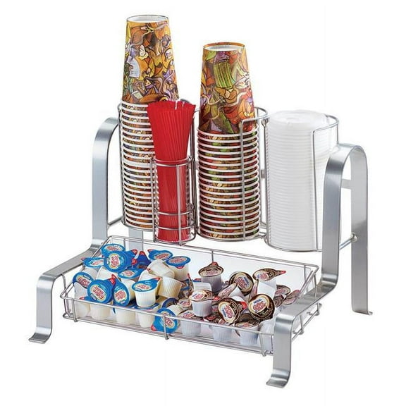 Cal Mil 1594-74 Silver Soho Condiment Organizer - 15.75 x 11.75 x 12 in.