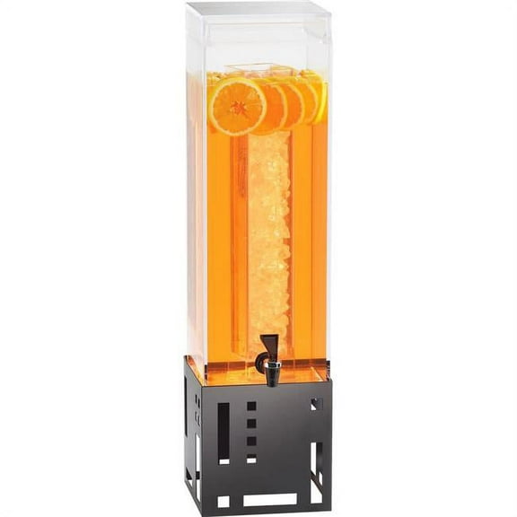 Cal Mil 1602-3-13 3 gal Black Beverage Dispenser with Ice Chamber - 7.375 x 9.375 x 25.75 in.