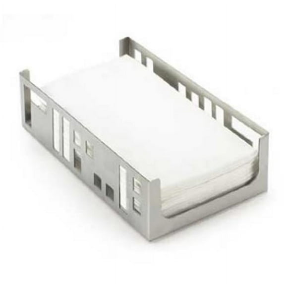 Cal Mil 1606-55 Stainless Steel Squared Napkin Holder - 9.25 x 5.125 x 2.5 in.