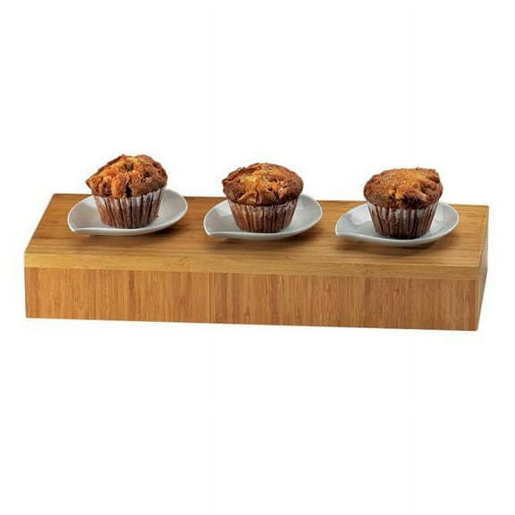 Cal Mil 166-3-60 Bamboo Display Step Riser & Change Up Deep Tray, Rectangle - 20 x 7 x 3 in.