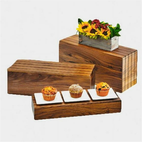 Cal Mil 166-3-78 Mid-Century Display Riser, Rectangular - 20 x 7 x 3 in.