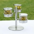 thumbnail image 1 of Cal Mil 1855-4-55HL Mixology Stainless Steel Tiered 3 Jar Display with Hinged Lids - 14 in. - Silver, 1 of 1