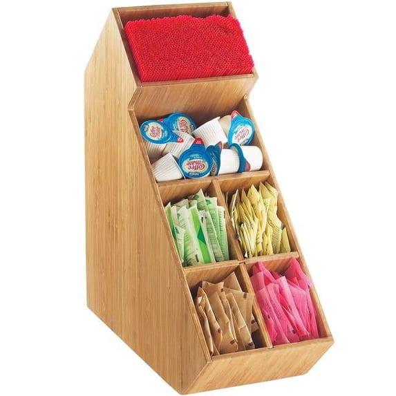 Cal Mil 2052-60 Bamboo Stir Stick & Condiment Holder Organizer - Brown