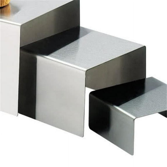Cal Mil 239-4 Riser Stainless Steel - 6 x 6 x 4 in. - Silver