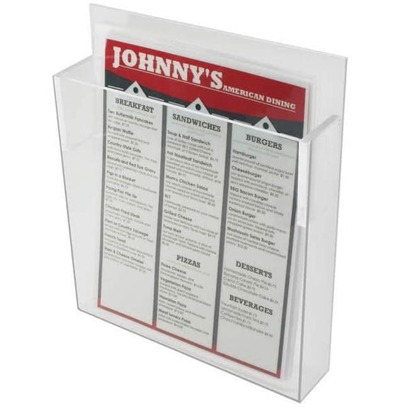 Cal-Mil 291 Wall-Mount 9.25 x 3" x 10" Menu Rack"