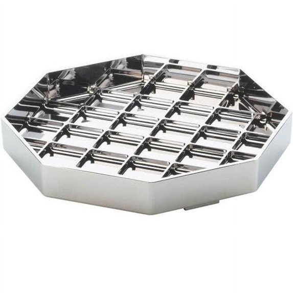Cal Mil 308-6-49 6 x 6 in. Octagon Standard Drip Tray - Chrome - Silver