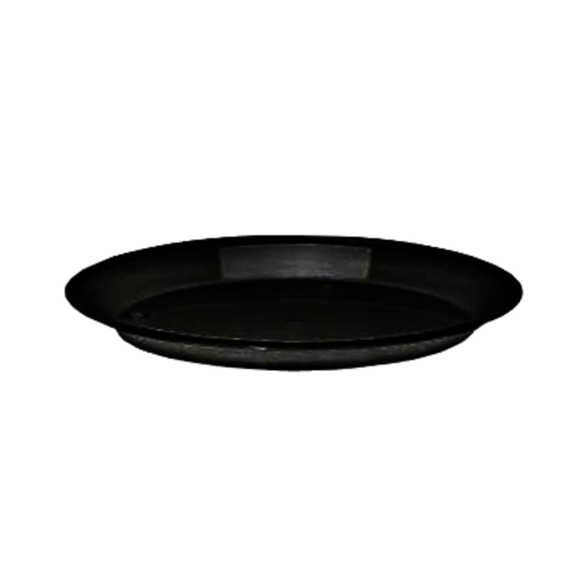 CalMil 3151013 10" Round Turn N Serve Shallow Tray, Black Acrylic