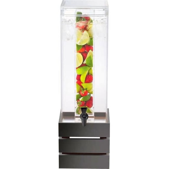 Cal Mil 3301-3INF-96 3 gal Midnight Infusion Crate Beverage Dispenser - Black & Clear