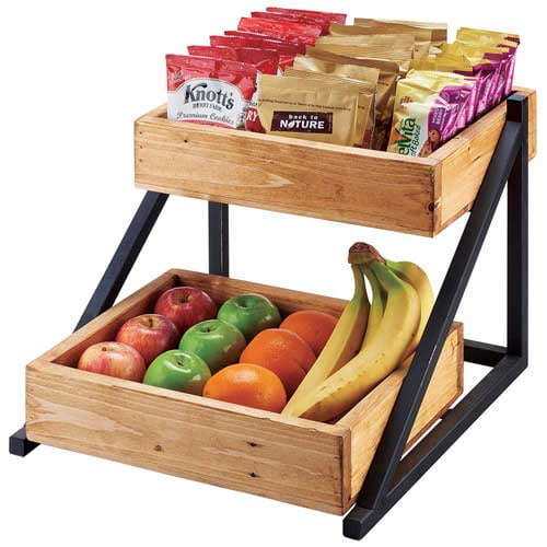 Cal Mil Madera 2 Bin Merchandiser Rack, 16.5 x 15.5 x 12 inch -- 1 each.