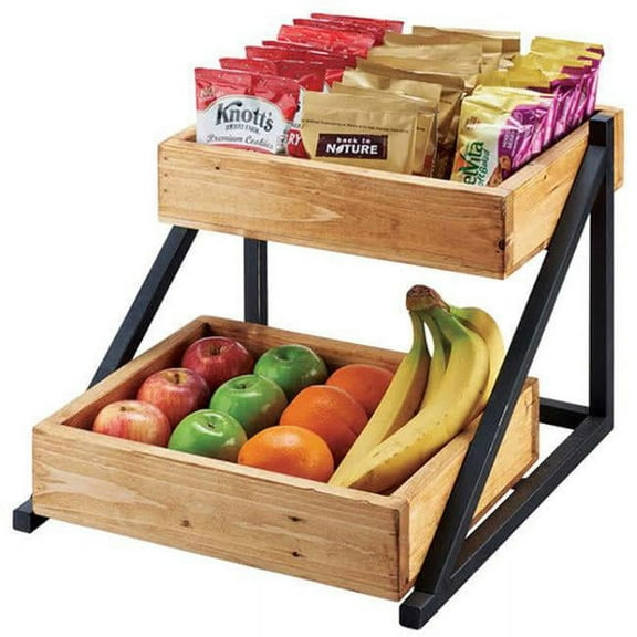 Cal Mil 3448-99 Madera 2-Bin Merchandiser Rack - Black & Brown