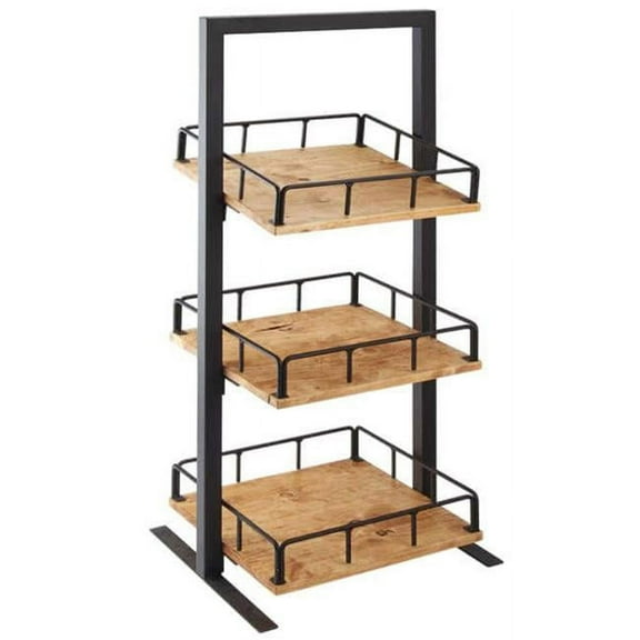 Cal Mil 3494-3-99 3-Tier Merchandiser Madera Rack - Black & Brown