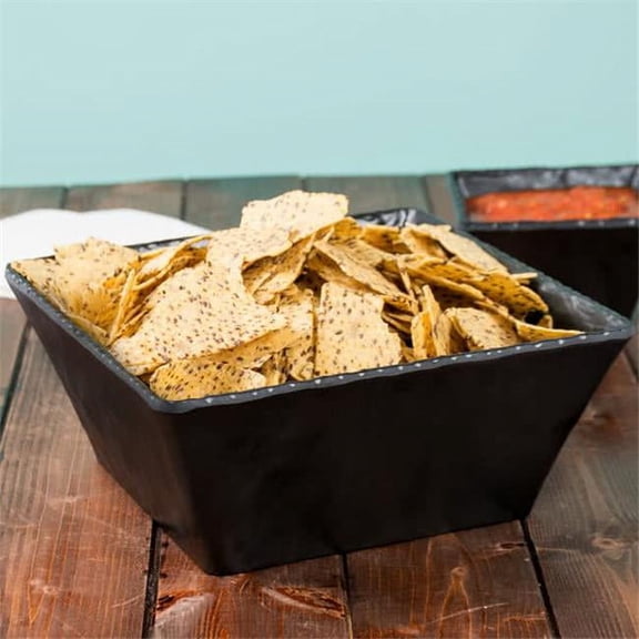 Cal Mil 3498-10-65M 9.5 in. Square Bowl Melamine Slate - Black