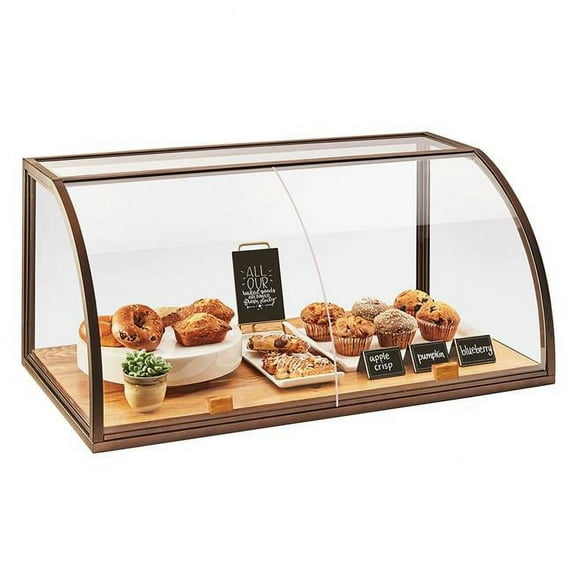 Cal Mil 3611 Arched Sliding Door Vintage Bakery Display Case with Wood Base - 36 x 19.5 x 17.25 in.