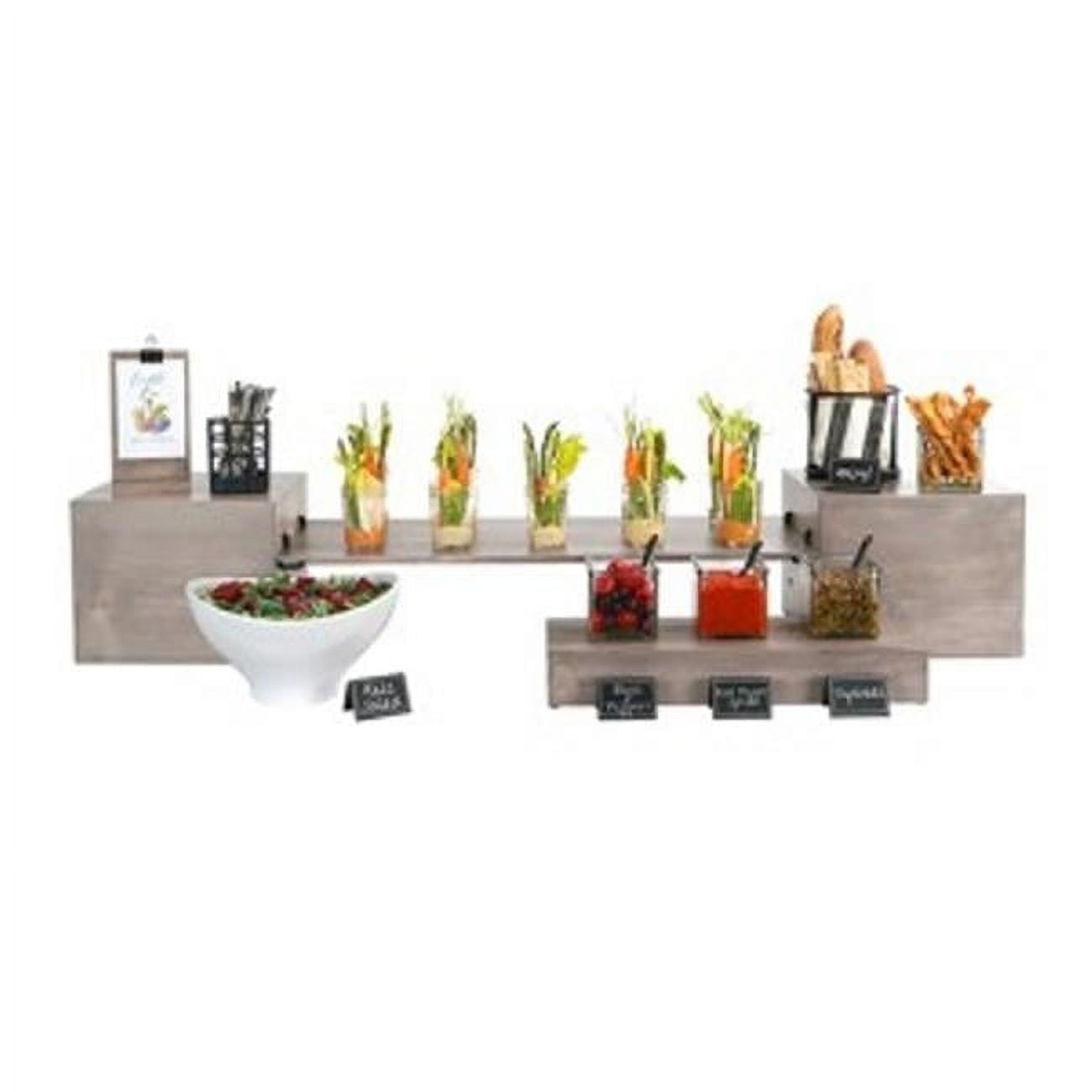 Gray-Washed Pine Square Food Display Riser, 12 x 12 x 10 inches
