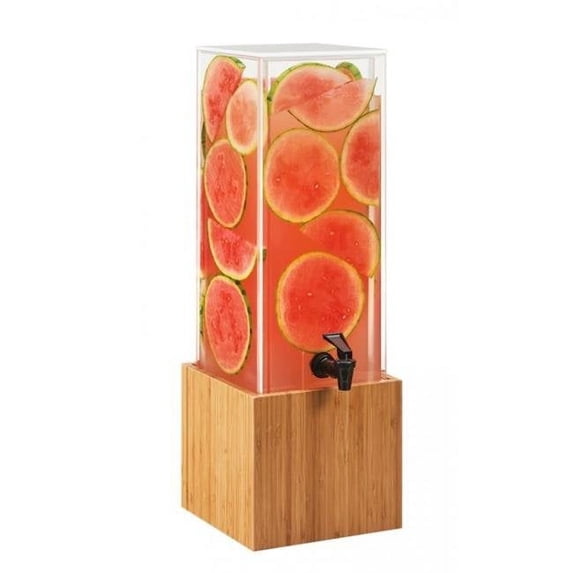 Cal Mil 3697-3-60 Bamboo 3 gal Beverage Dispenser with Decorative Wall - 8.125 x 9.75 x 25.75 in.