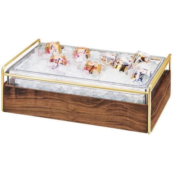 Cal Mil 3702-12-46 12 x 20 in. Mid-Century Ice Housing Rectangular - Brass