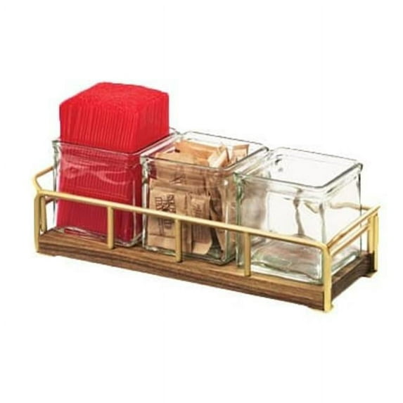 Cal-Mil 3714-46 Mid-Century Brass 13-1/2 x 4-1/2 Jar Organizer"
