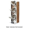 thumbnail image 1 of Cal Mil 3715-49 Mid-Century 3 Compartment Vertical Wooden Organizer with Chrome Accents - 6.5 x 6.5 x 19.5 in., 1 of 2
