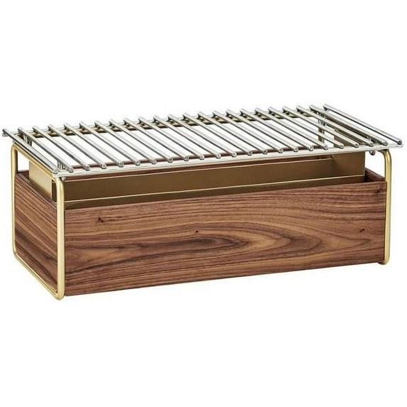 Cal Mil 3722-46 Mid-Century Chafer Alternative Rectangular - Brass - 22 x 12 x 7.5 in.