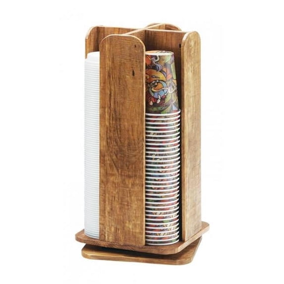 Cal Mil 378-99 Madera Cup & Lid Revolving Dispenser - 9 x 9 x 18.5 in.