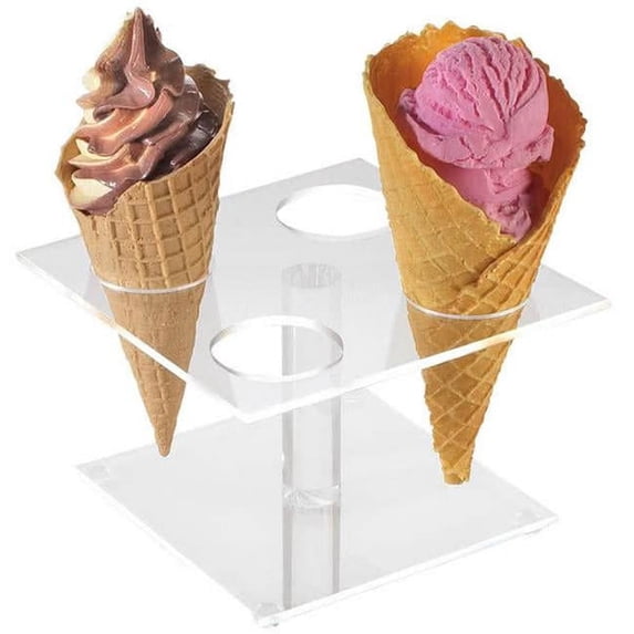 Cal Mil 396 Waffle Cone 4 Pedestal - Clear
