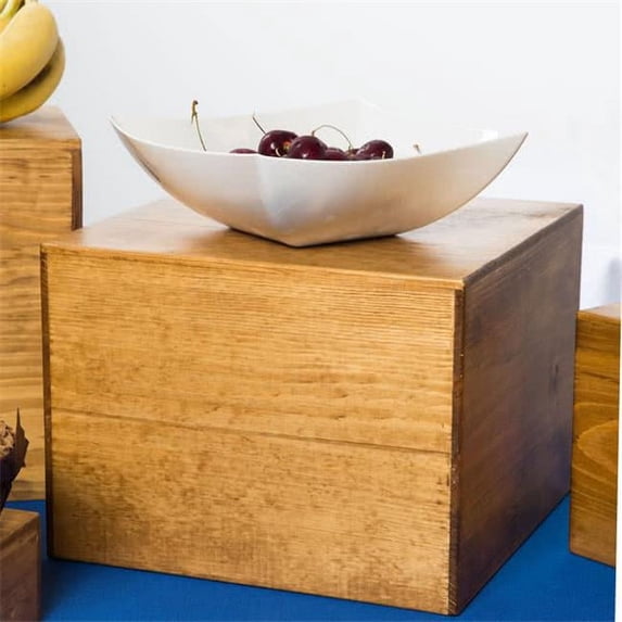 Cal-Mil 432-9-99 Madera Reclaimed Wood Square Riser - 12" x 12" x 9"