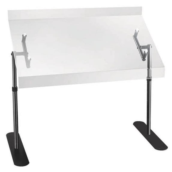 Cal Mil 751-3 Portable Sneezeguard - 30 in. - Black