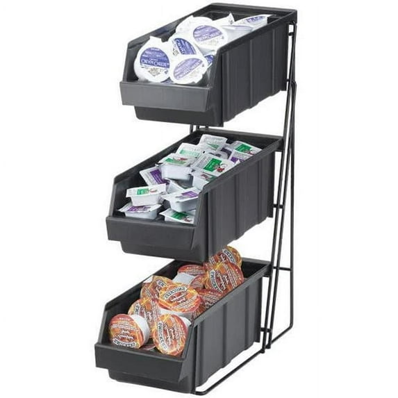 Cal Mil 841 3 Bin, Wire Rack Condiment Organizer - Black