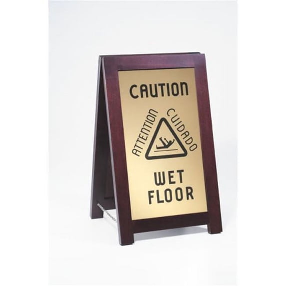 Cal Mil 851-WET Caution Wet Sign Wood- Gold