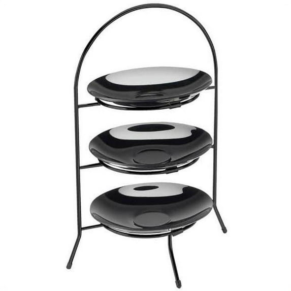Cal-Mil 977-10-13 Black 3 Tier Arch Iron Framed Server